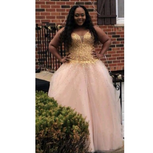 Prom Dress- Gold & Beautiful - Picture 2 of 3